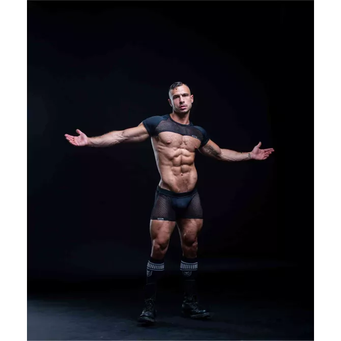 JockShort en résille Circuit - Noir | Tof Paris