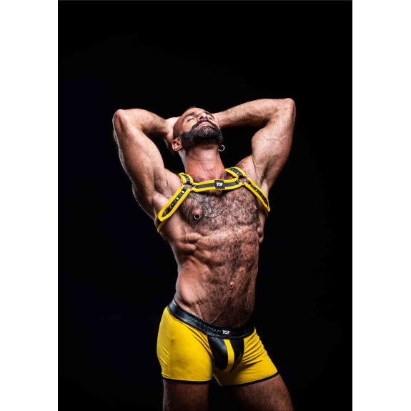 Bulldog Neoprene Harness Yellow – Adjustable and Sexy Men's Harness
