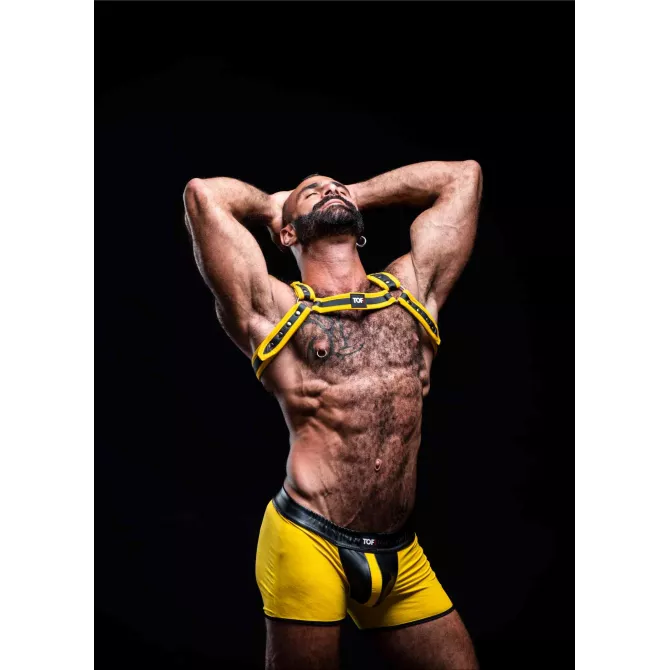Bulldog Neoprene Harness Yellow – Adjustable and Sexy Men's Harness