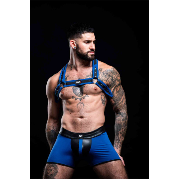 Bulldog Neoprene Harness Blue – Adjustable and Sexy Men's Harness