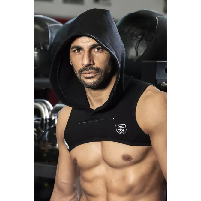 Harnais Sexy A Capuche Noir pour Hommes - Tof Paris