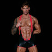 Singlet Fetish Black/Red - Sexy Men's Bodysuit | TOF Paris