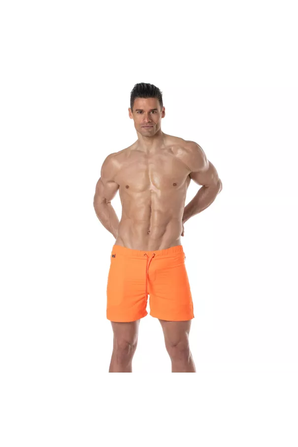 Short Long Néon Orange de face