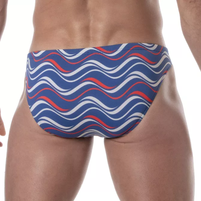 Slip De Bain Imprimé Bleu Pour Homme - Swimwear - Tof Paris