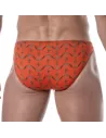 Slip De Bain Imprimé Orange de dos