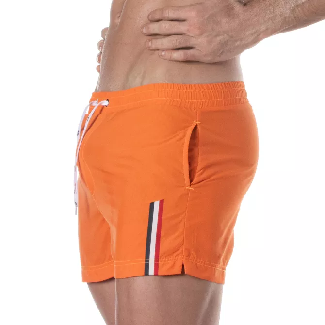 Short de bain mi-cuisse Orange