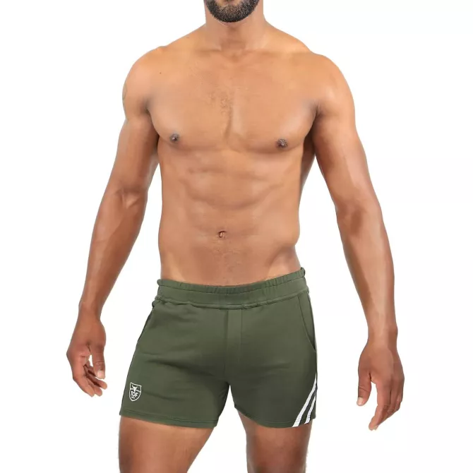 Paris Sexy Shorts Khaki White - Men's Sport Style | TOF Paris