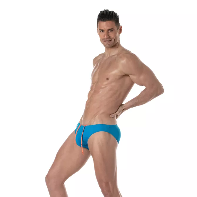 Plain swim Mini Briefs Turquoise Sideway