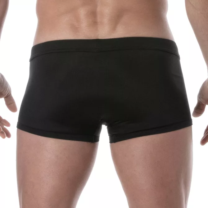 Plain swim Mini Trunks Black from the back