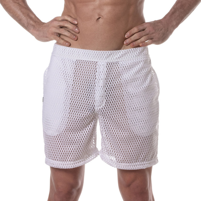 Short Long Transparent Pour Hommes Blanc - Tof Paris