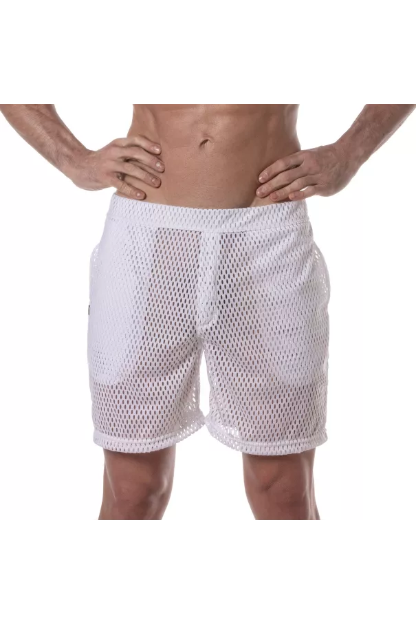 Short Long Transparent Pour Hommes Blanc - Tof Paris