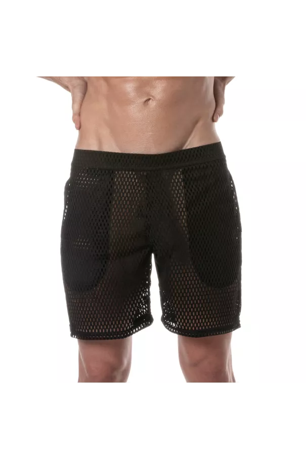 Short Long Transparent Pour Hommes noir