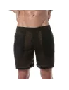 See Through Mens Long Shorts Black