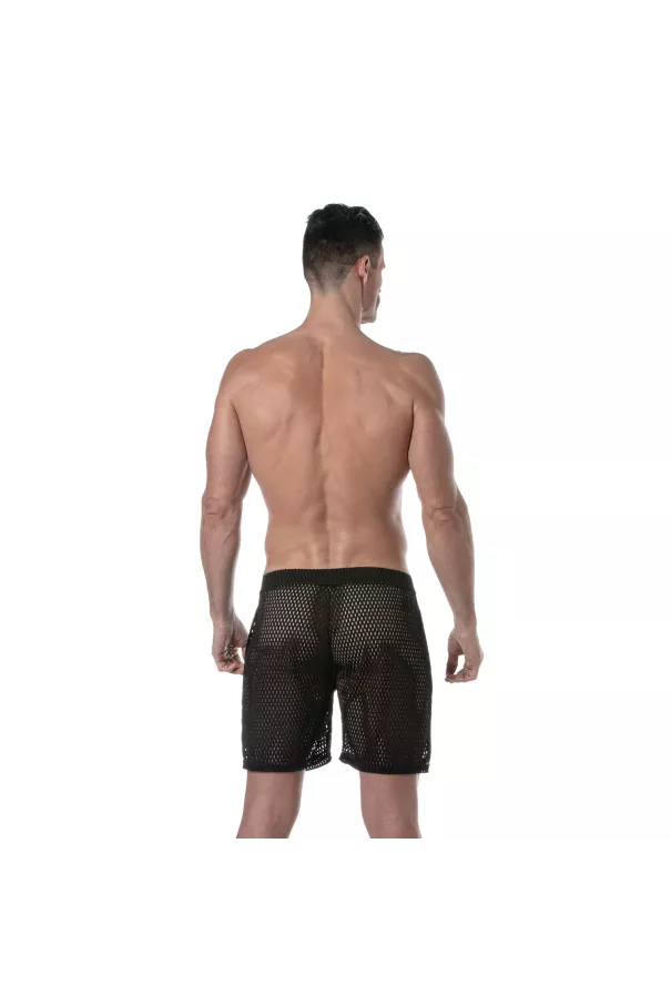 Short Long Transparent Pour Hommes Noir