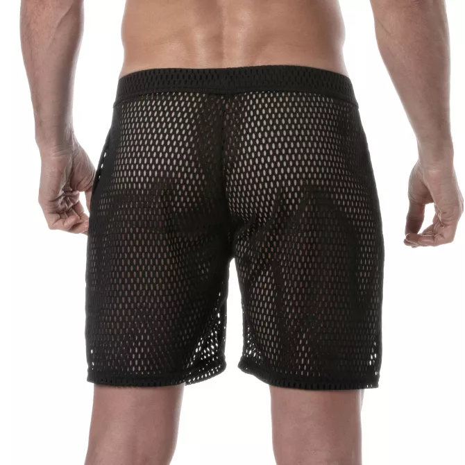 Short Long Transparent Pour Hommes noir de dos