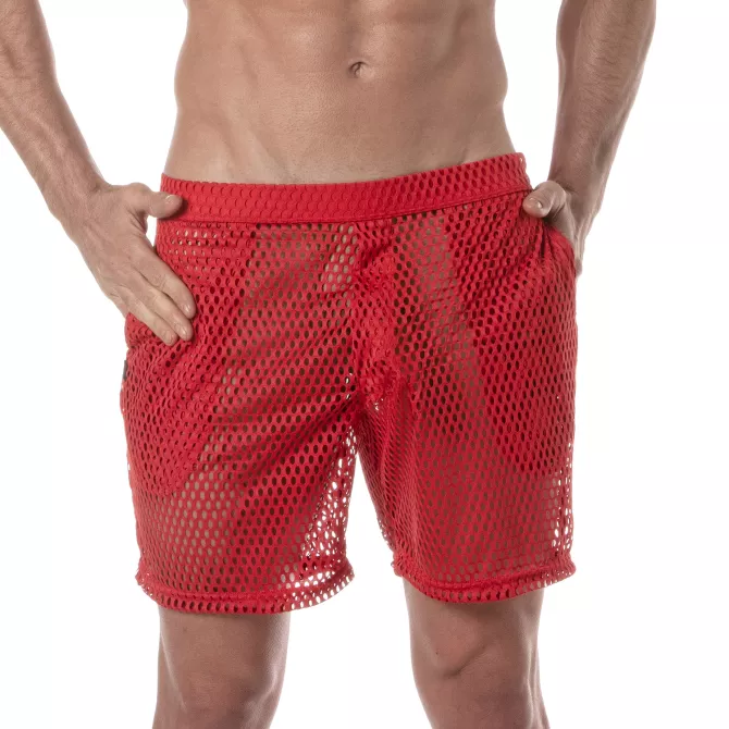 Short Long Pour Hommes rouge