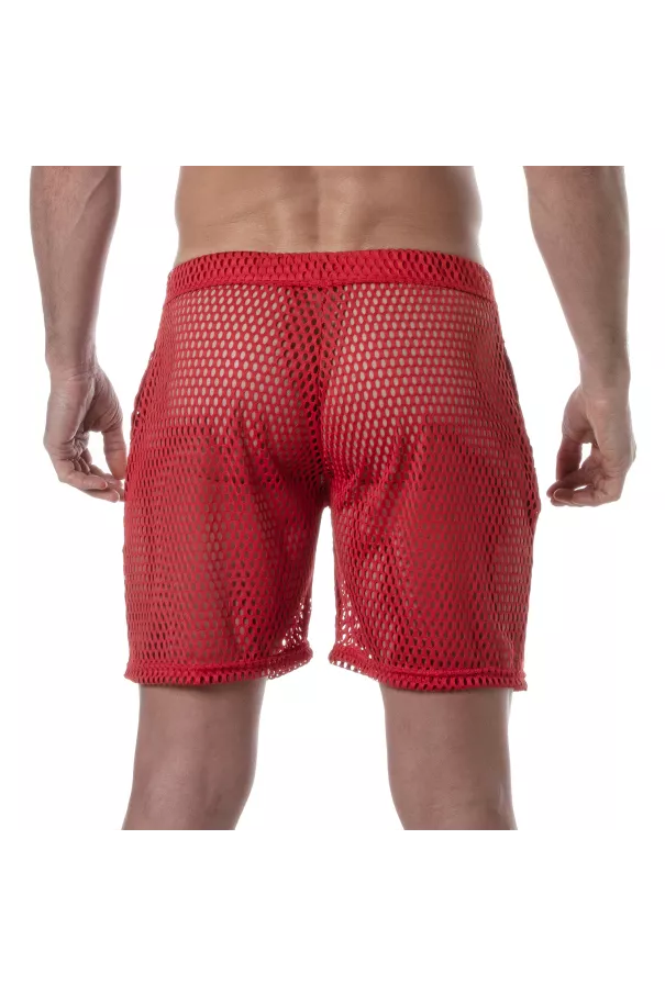 Short Long Transparent rouge de dos