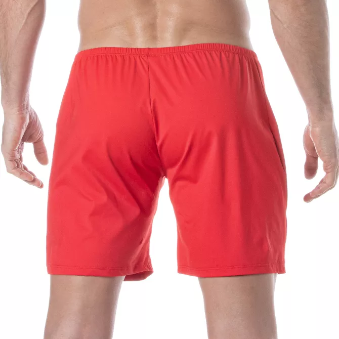 Exhib It Shorts Red from the back