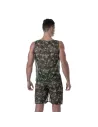 Débardeur en maille transparente Camo Kaki