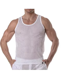 Débardeur en maille transparente Blanc