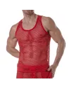 Débardeur en maille transparente Rouge