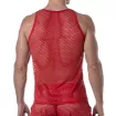 Débardeur en maille transparente Rouge de dos