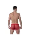 Mini Shorts Transparent Rouge Pour Homme De Dos