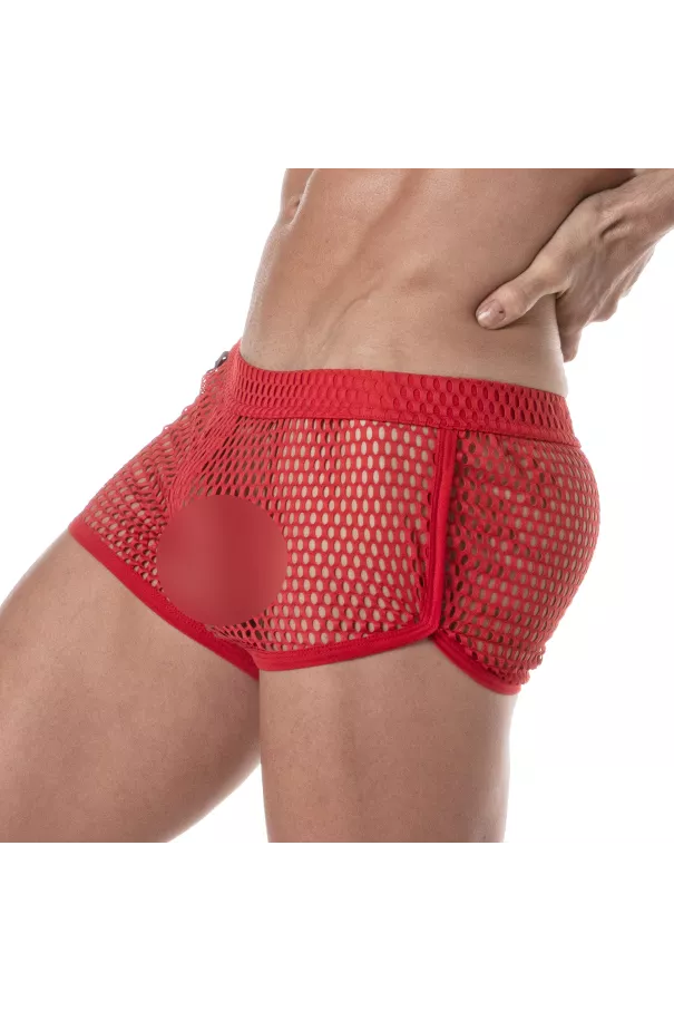 Mini Shorts Pour Homme Transparent Rouge  - Sportswear - TOF Paris