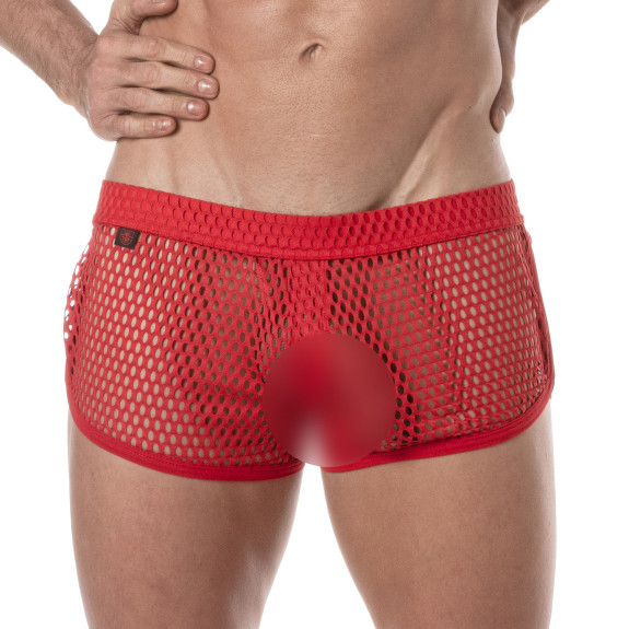 Mini Shorts Pour Homme Transparent Rouge  - Sportswear - TOF Paris