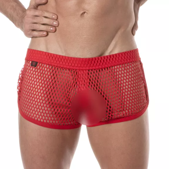 Mini Shorts Pour Homme Transparent Rouge