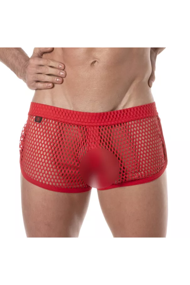 Mini Shorts Pour Homme Transparent Rouge  - Sportswear - TOF Paris