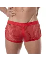 Mini Shorts Pour Homme Transparent Rouge