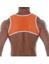 Harnais En Résille Néon Orange De Dos Pour Homme