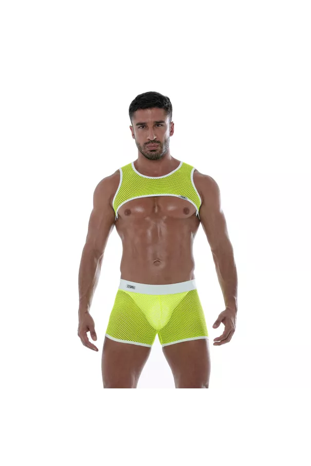 Short En Résille Néon Jaune Pour Homme - Sexywear - Tof Paris