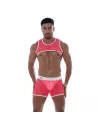Short En Résille Néon Rose avec un harnais pour homme