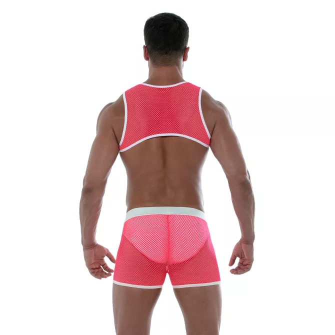 Neon Mesh Shorts Pink with suspender