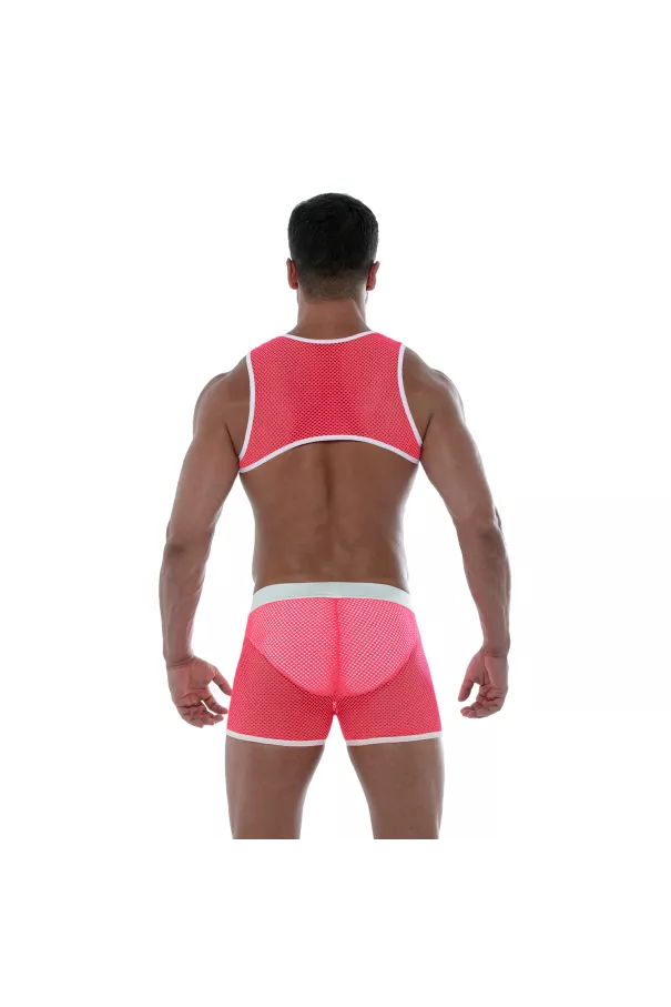 Short En Résille Néon Rose de dos par Tof Paris