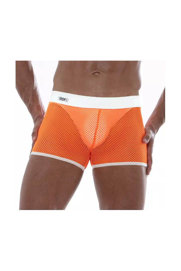Short En Résille Néon Orange