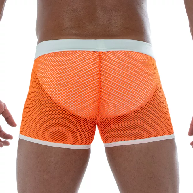 Short En Résille Néon Orange DE DOS