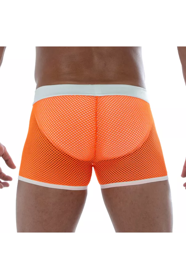 Short En Résille Néon Orange DE DOS