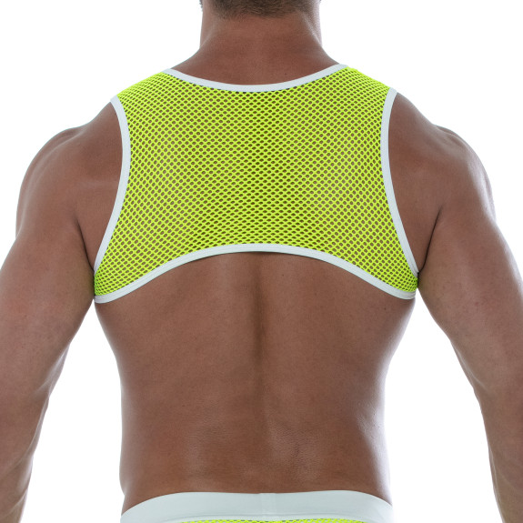 Neon Mesh Harness Yellow Back