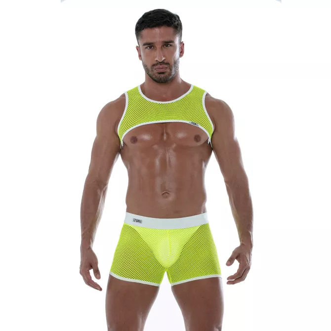 Neon Mesh Harness Yellow with short For Men