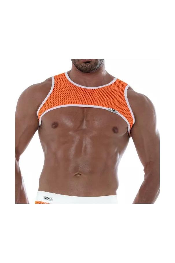 Harnais en Résille Néon Orange Pour Homme