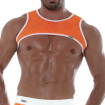 Harnais en Résille Néon Orange Pour Homme