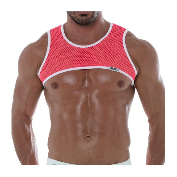 Neon Mesh Harness Pink Front