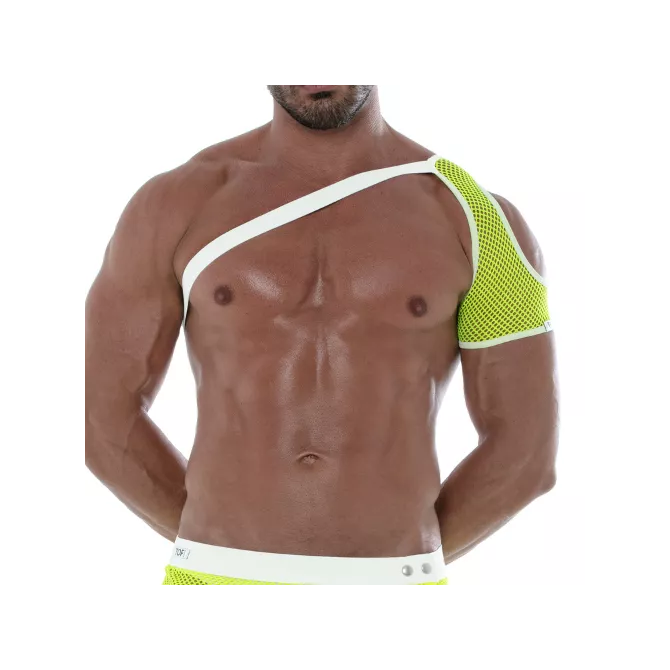 Harnais D'épaule En Mesh Néon Jaune Pour Hommes - Tof Paris