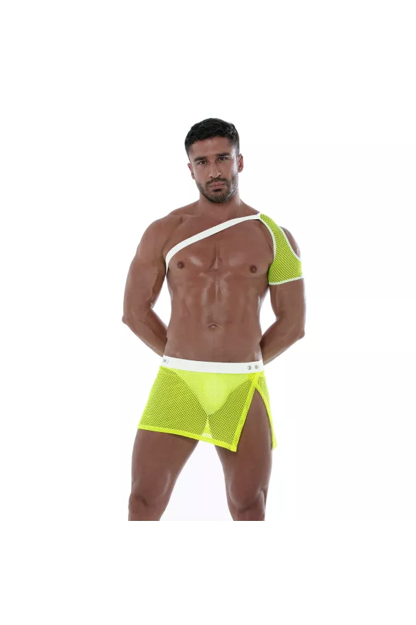 Harnais D'épaule En Mesh Néon Jaune Pour Hommes - Tof Paris