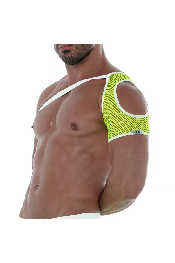Harnais D'épaule En Mesh Néon Jaune Pour Hommes - Tof Paris