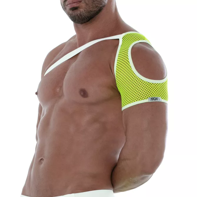 Harnais D'épaule En Mesh Néon Jaune Pour Hommes - Tof Paris