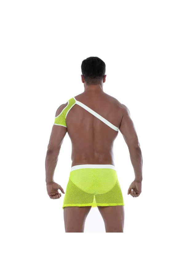 Harnais D'épaule En Mesh Néon Jaune Pour Hommes - Tof Paris